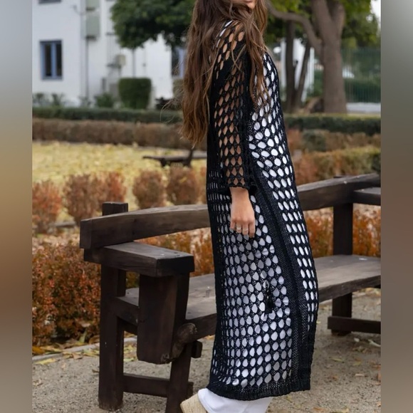 Black Crochet Cover-Up - Picture 3 of 7